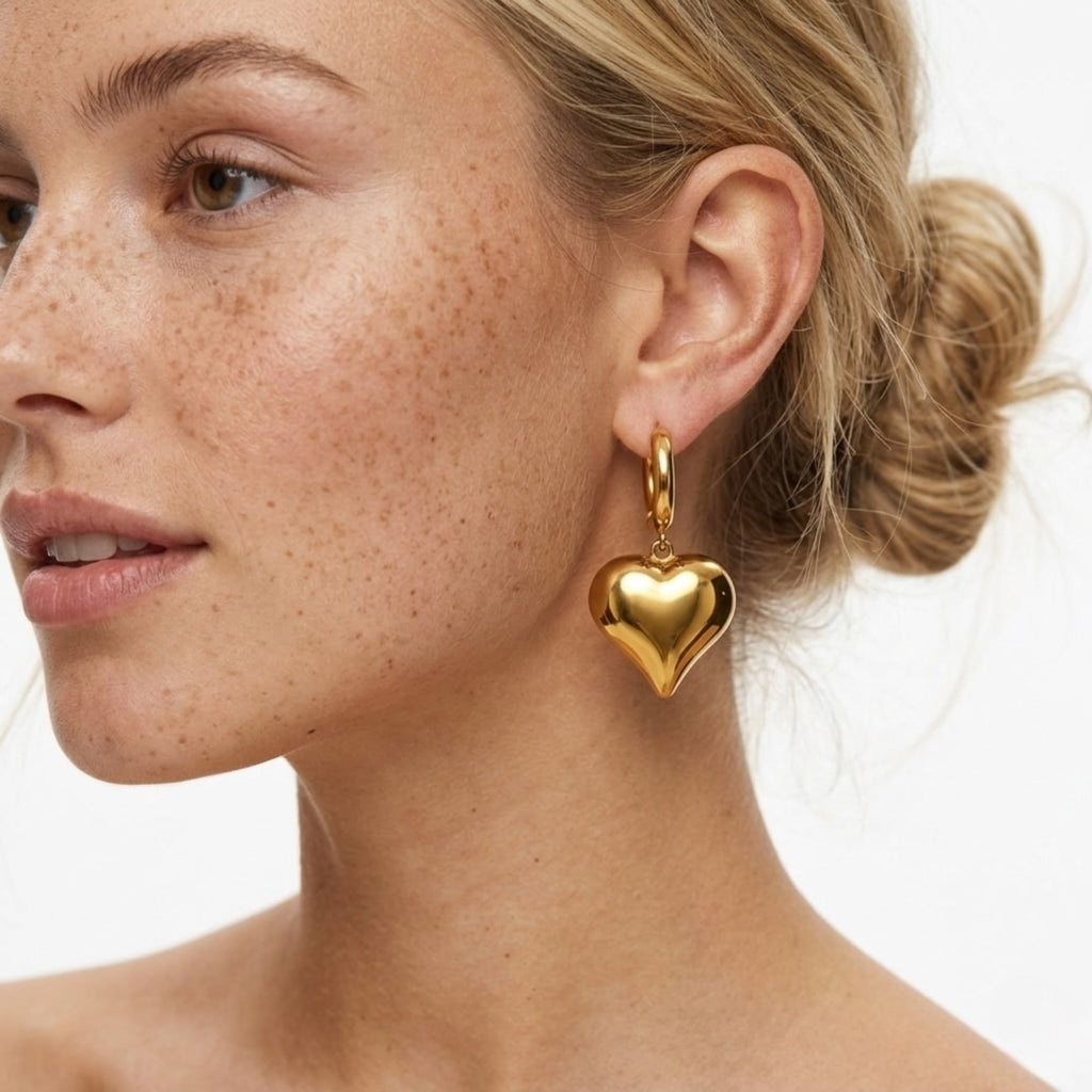 EMMA HEART HOOP EARRING ARR