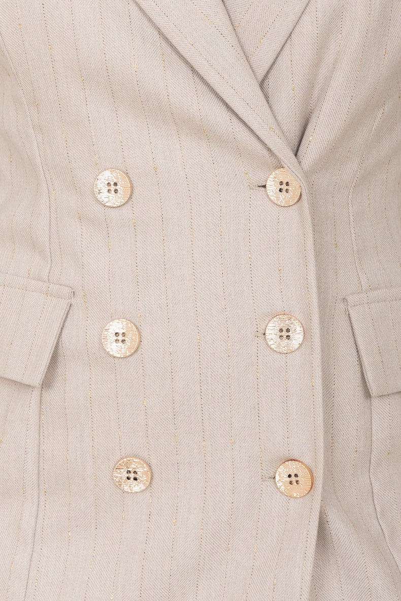 Abito doppiopetto gessato con filo lurex elegante per occasioni speciali