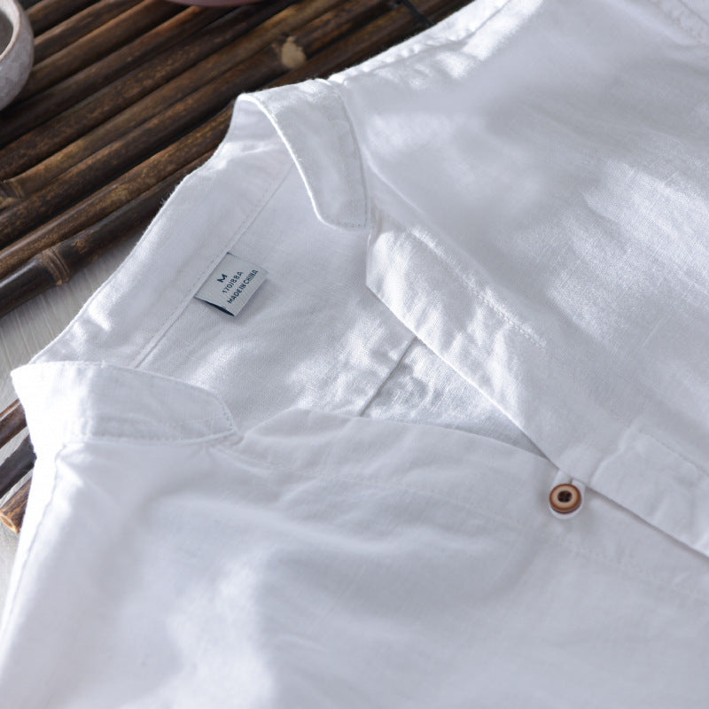 Camicia Coreana in Lino - Old Money®