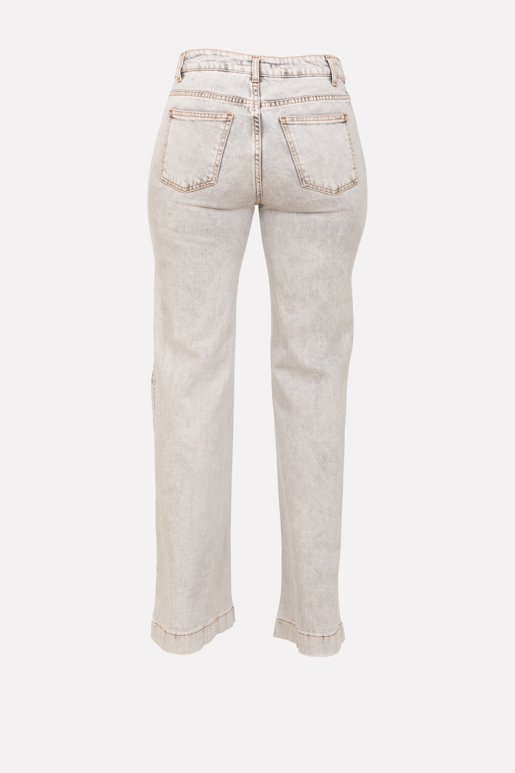 Denim Swarovski applicato: pantaloni alla moda con strass brillanti