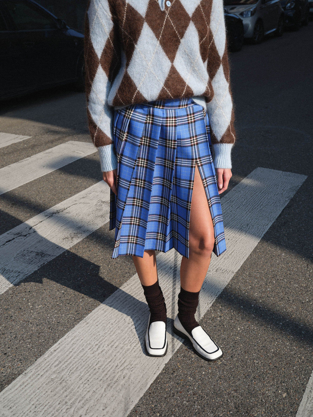 Lexi Pleated Skirt Check