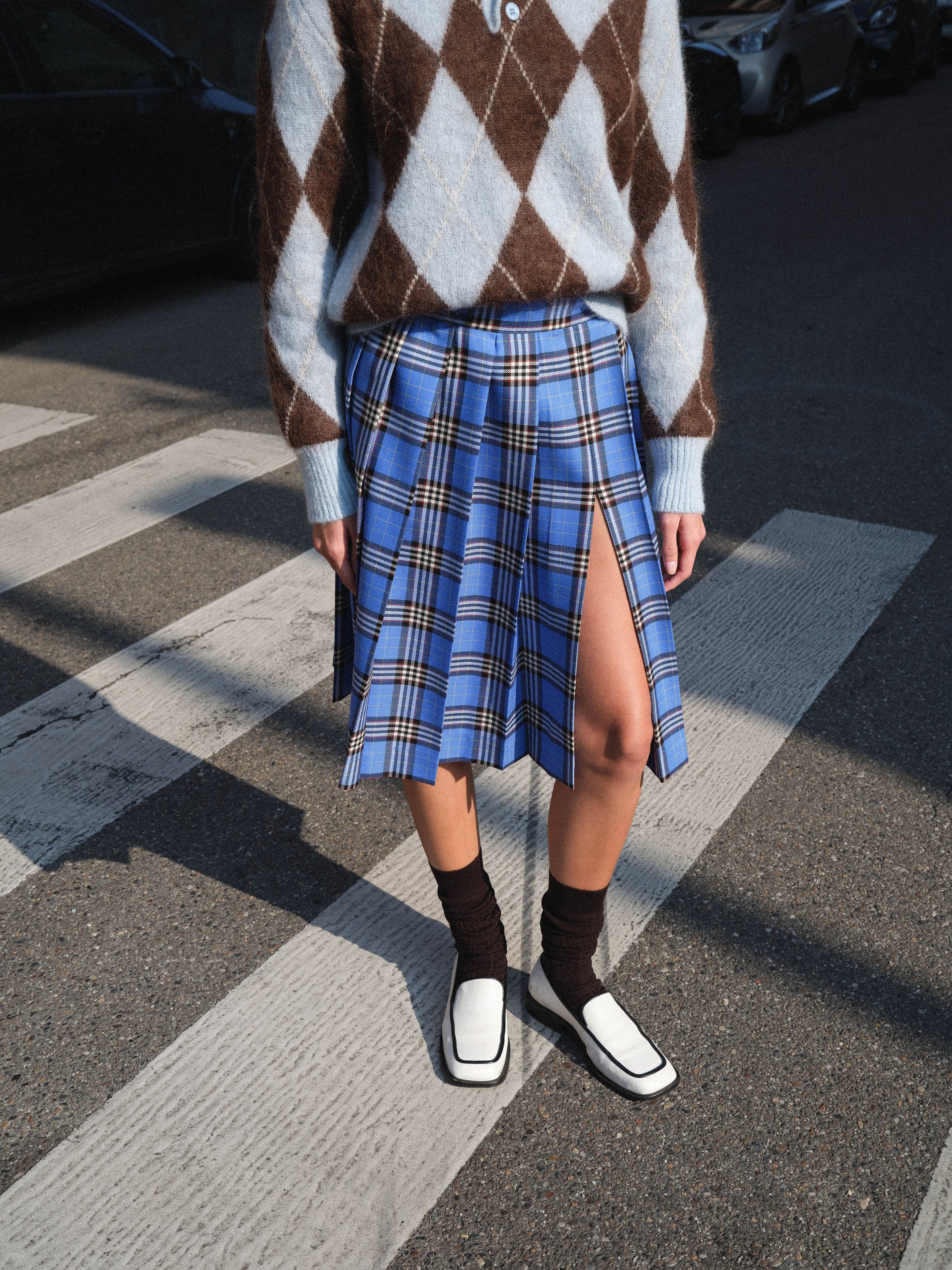 Lexi Pleated Skirt Check