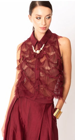 coordinato elegante seta e tulle