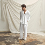 Set Lino Coordinato Camicia e Pantalone Uomo