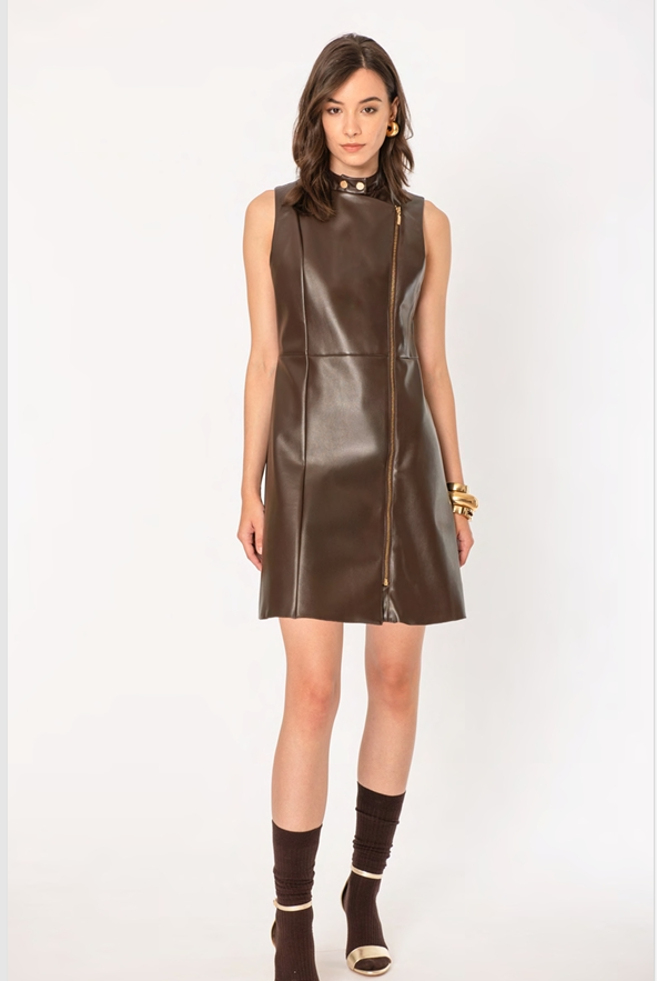 Abito ecopelle con zip No-nà - Stile sostenibile e moderno